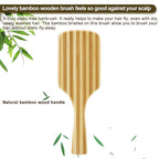 Bamboo Wood Hair Brush Large Paddle for Women, Natural Bamboo Wooden Bristles Scalp Massager, Flat Detangling Hairbrush Fit All Types Hair