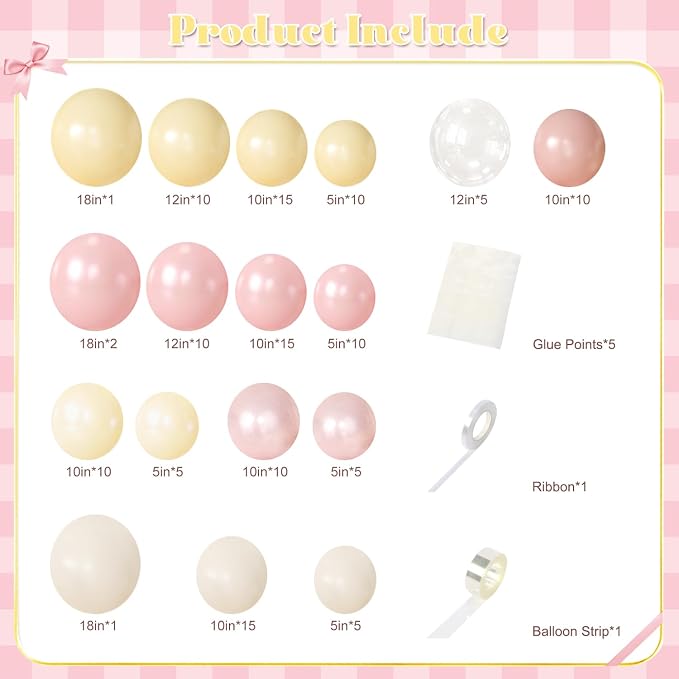 Pink and Yellow Balloon Arch Kit - Image 5