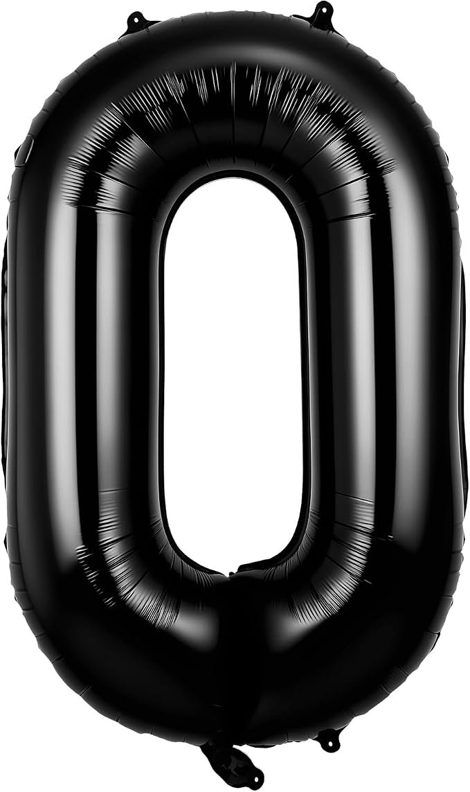 Black Number 0 Balloons 40 Inch Large Foil Balloons, Giant Number Balloon by TOTAFAM