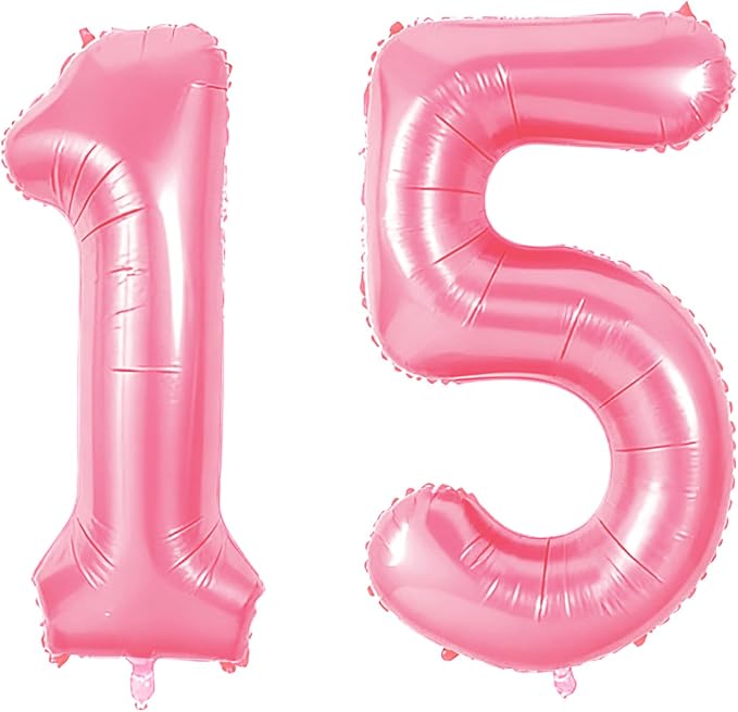 Number 15 Balloons for 15th Birthday Party Decorations, 0-100 Large No.15 by Joycard