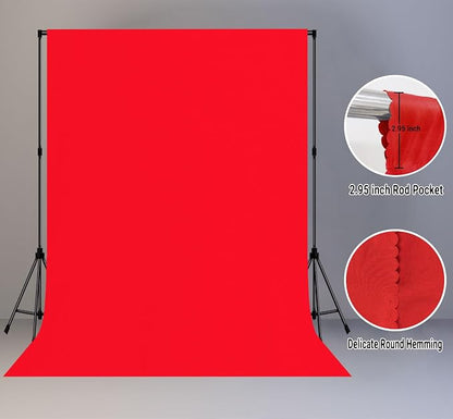 Red Photography Backdrop for Photoshoot, Fabric 10x20ft | Polyester Studio - Image 2