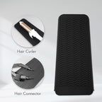 Anti-Slip Heat Resistant Mat for Hair Straightener Hair Curling Iron Pouch Portable Silicone Pad for Hair Waving Iron Hair Dryer Hair Styling Salon Tool