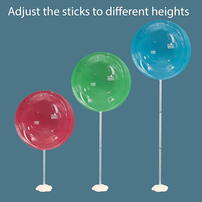 Clear Transparent Balloon Sticks and Stands set, reusable balloon sticks - Image 7