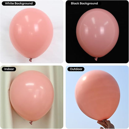 Retro Blush Pink Balloons, 60 Packs 12 Inch Dusty Pink Metallic Chrome Rose - Image 9