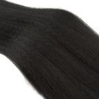 Color 1B Kinky Straight Bundles Human Hair Yaki Straight Bundles 26 Inch Brazilian Grade 8A Virgin Remy Hair Extensions Double Weft Natural Black Yaki Bundle