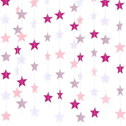Patelai Glitter Star Garland Banner 2026 Graduation Decor 130 Feet Star Hanging by Patelai