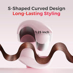 Waver Curling Iron Lena S12 Beach Waver Curling Wand, Hair Tool with 2 Barrels, Anti-Scald Protection, Adjustable Time & Temps, Dual Voltage, Titanium Coating for Effortless, Long-Lasting Waves