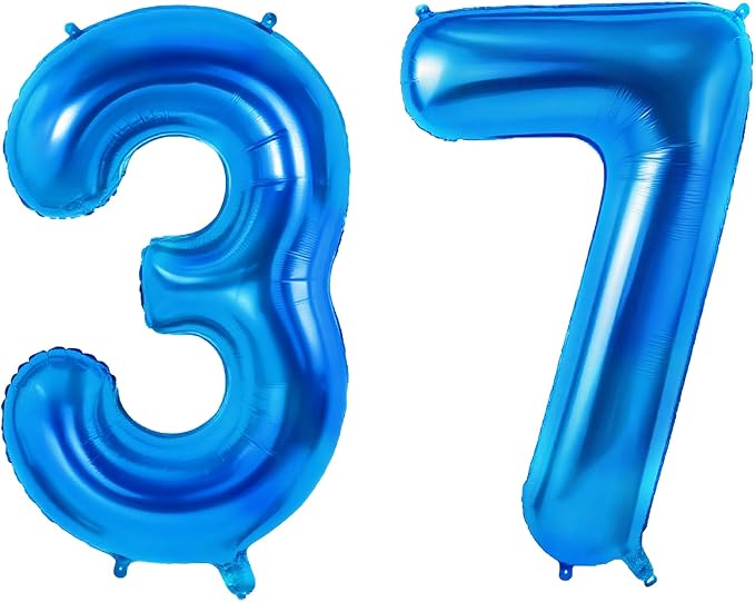 Number 37 Balloons for 37th Birthday Party Decorations, 0-100 Large No.37 by Joycard