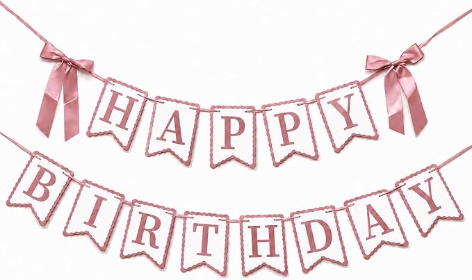 Dusty Rose Happy Birthday Banner by TULOBI
