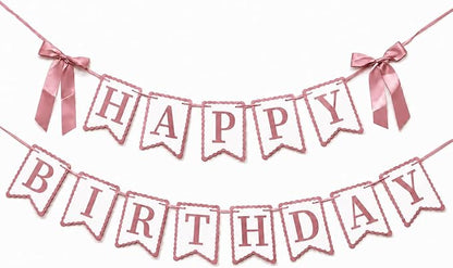 Dusty Rose Happy Birthday Banner by TULOBI