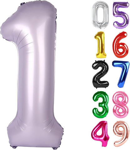 CreamPurple Number 1 Balloon 40 Inch, 1st Birthday Decorations Men Women | Foil by IWERP