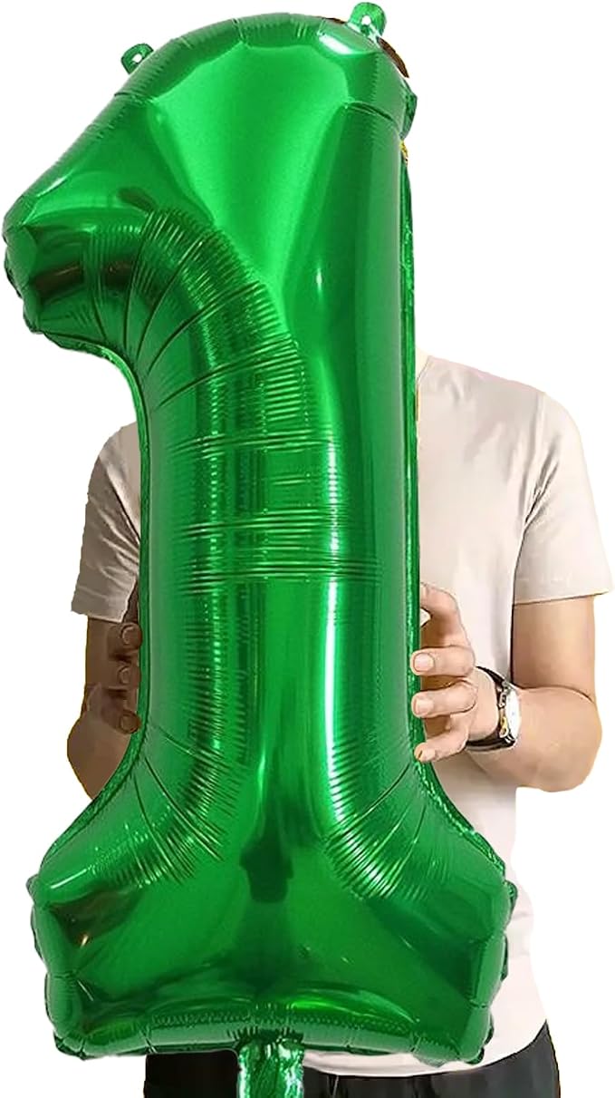 Number Balloons Green Party Balloon - Image 2