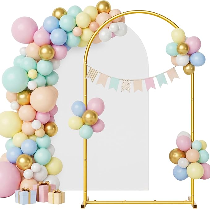 Arch Backdrop Stand and Cover Set, 7.2 x 4FT Gold Metal Wedding Arch - Image 2