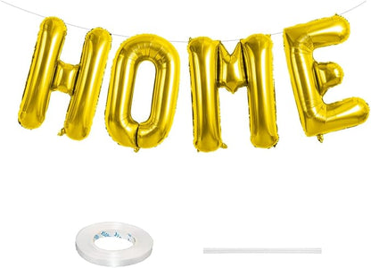 HOME Balloons Aluminum Mylar Foil Big Letter Balloon Gold 40Inch | New Home by YUNSHANGMO