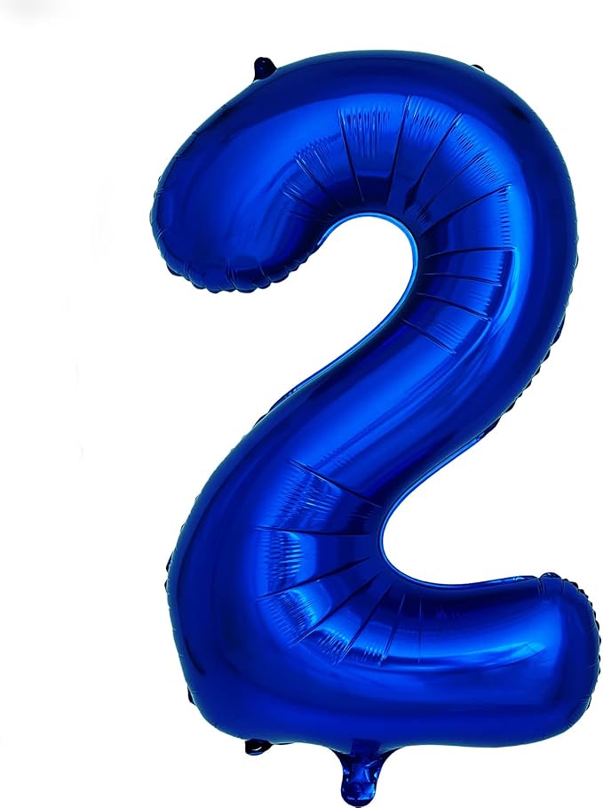 Navy Blue Number 2 Balloons 40 Inch Large Dark Blue Helium Foil Balloons by cocodino