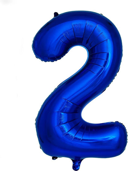 Navy Blue Number 2 Balloons 40 Inch Large Dark Blue Helium Foil Balloons by cocodino