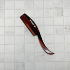Handmade Wide Tooth Mustache Beard Comb - Swiss Craftsmanship, Tortoise Havana Acetate, Thick Coarse Hair, Pocket Sized, Facial Hair Grooming, Beard Straightener, Growth Care, Styling, Wet Comb