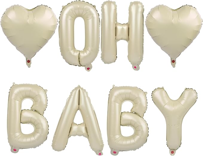 OH BABY Letter Balloons, Baby Shower Party Decorations Gender Reveal Decor by Tellpet