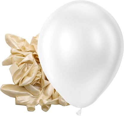 Bezente Pearl White Latex Matte Party Balloons 150 Pack 5 inch Small | Ivory by Bezente