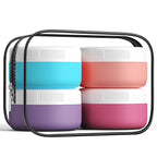 Travel Containers for Toiletries, Silicone Cream Jars BPA-Free, Leak-proof 1.35oz Travel Size Containers, Portable Size Silicone Jars with Lid for Cosmetic Face Hand Body Cream (4 Pack)