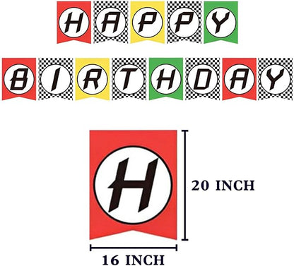 Checkered Happy Birthday Banner Party Decoration - Image 2