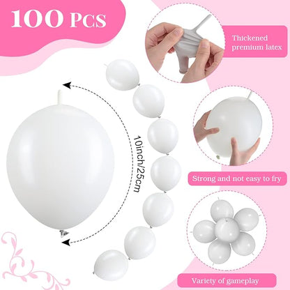 100 Pcs Link Balloon Quick Linking Latex Connected Balloons Linkable - Image 2