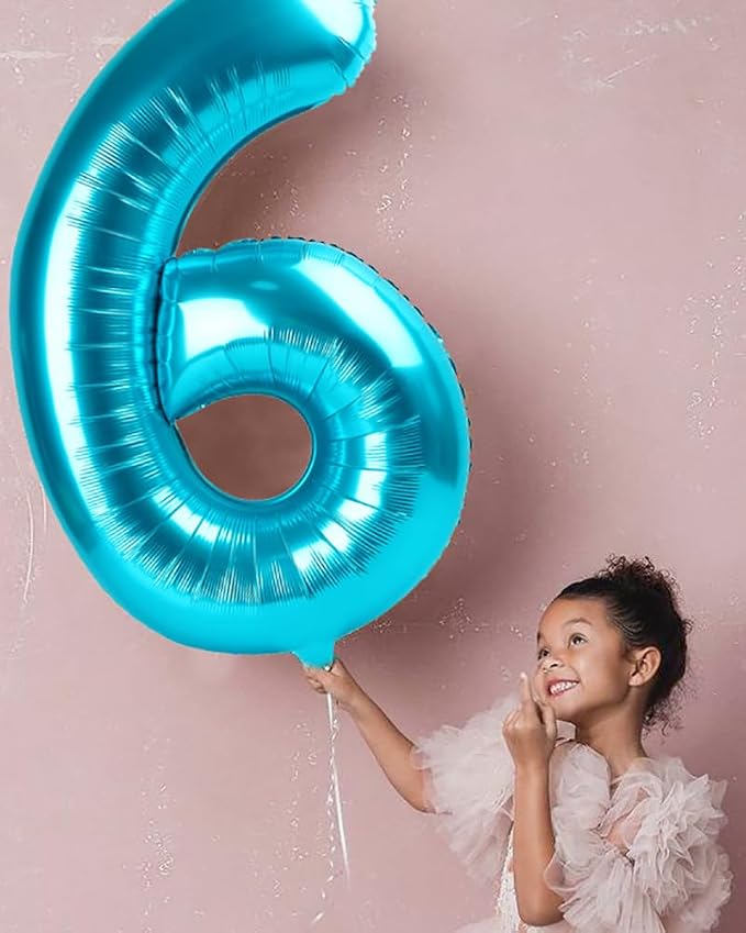Number Balloons 5 Balloon Light Blue - Image 3