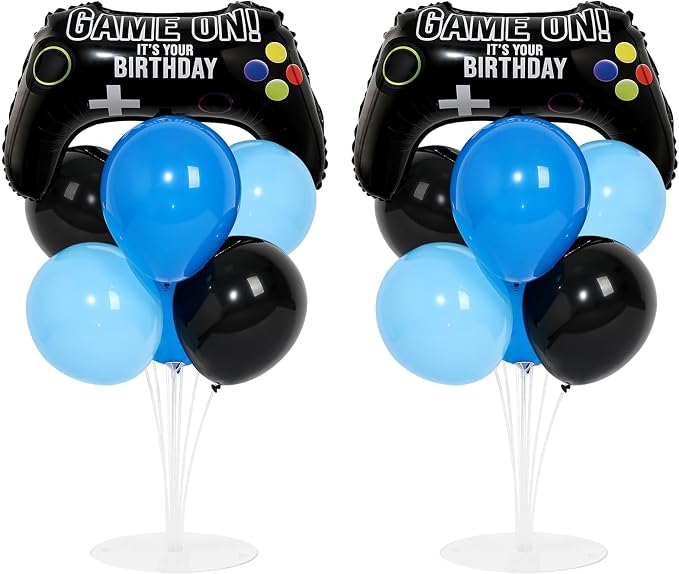 Video Game Birthday Party Balloons Stand Kit 2 Sets by Naozinebi