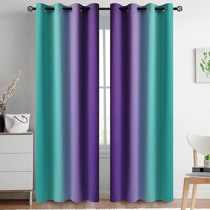 Yakamok Ombre Teal and Purple Curtains - Image 2