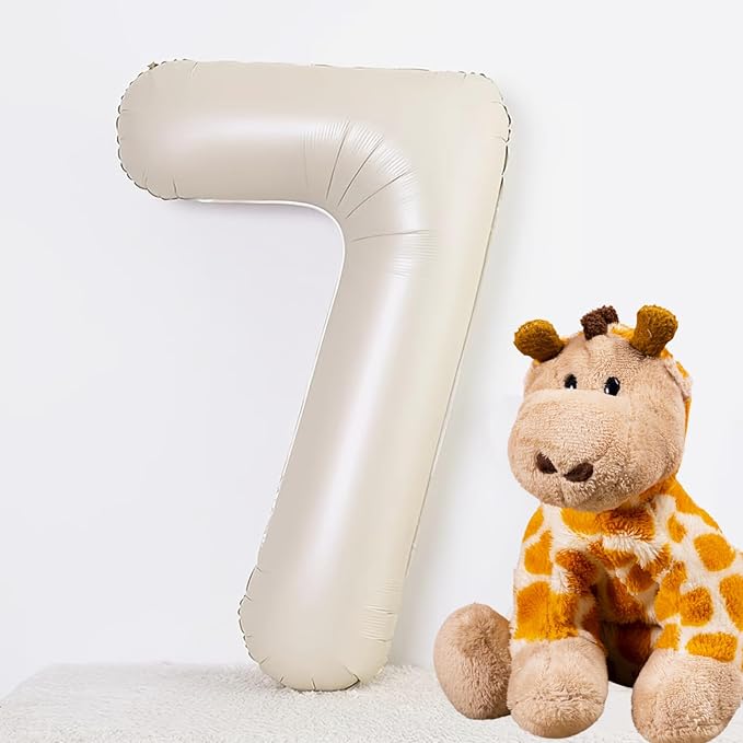 40 Inch Beige Number 7 Balloons - Image 2