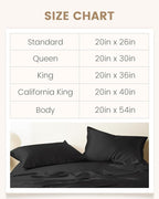 THXSILK Set of 2 Silk Pillowcase for Hair and Skin, 100% Mulberry Silk Bed Pillowcase Ultra-Soft, Hypoallergenic Soft Breathable Silk Pillow Case with Hidden Zipper, Body Size 20"x54", Black