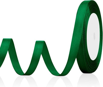 Dark Green Ribbon for Gift Wrapping Satin Ribbon 3/8 inch 25 Yards Moss Green by OALCQ