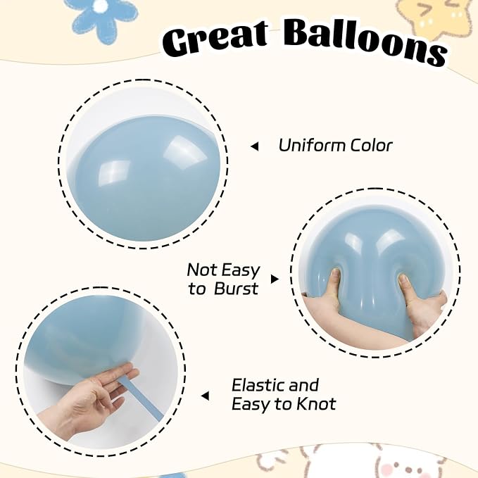 60pcs 12inch Sage Green Dusty Blue Balloons - Image 3