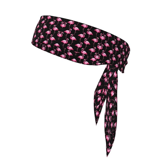 Boys Girls Lovely Animal Pink Flamingo Sports Sweat Bands Boho Style Novelty Head Band Headdress for Sports Workout Shower