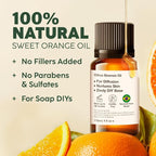 KUKKA Sweet Orange Essential Oils - 0.34 Fl Oz - for Hair, Skin, Diffuser, Aromatherapy & DIY Soap Making Scent