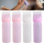 Abnaok Root Comb Applicator Bottle, 6 Ounce Applicator Bottle for Hair Dye Bottle Applicator Brush with Graduated Scale- 4 Pack