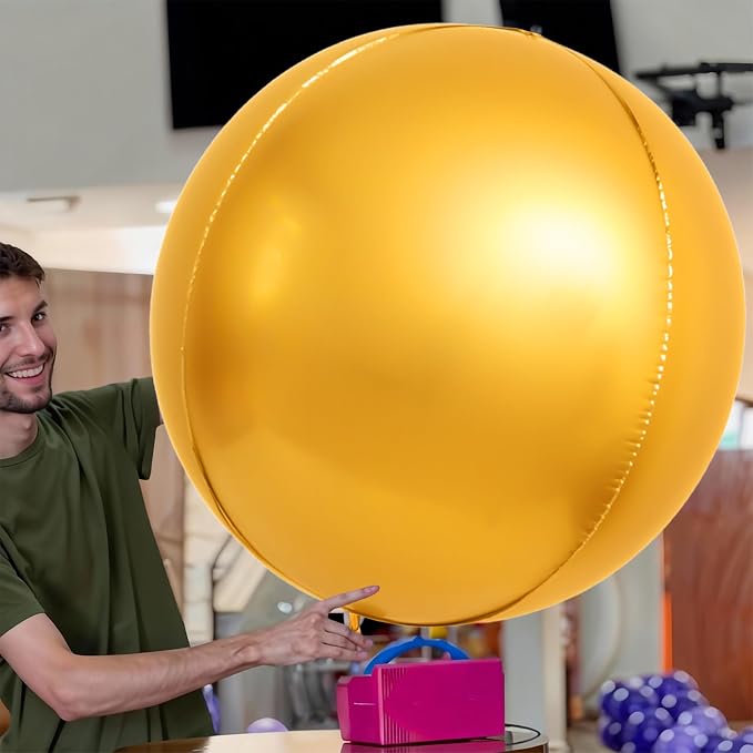 50 Inch Giant Gold Round Foil Balloons - Image 3