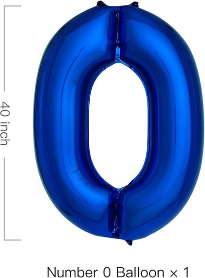 Navy Blue Number 0 Balloons 40 Inch Large Dark Blue Helium Foil Balloons - Image 2