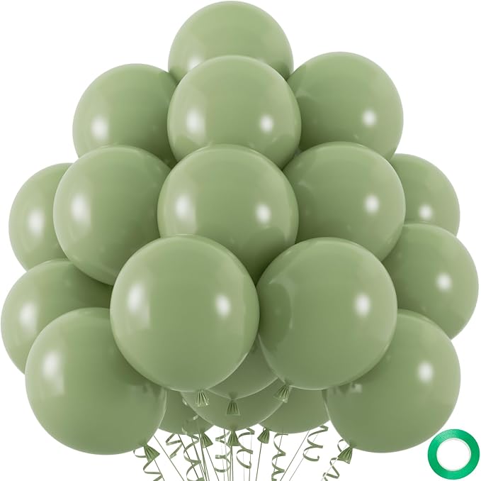 50pcs Sage Green Balloons, Helium Quality 12inch Neutral Olive Green Party by Colorfullifefromnowon