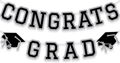 Congrats Grad Banner Graduation Party Banner Decoration Hanging Garland High by Unknown