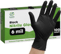 Comfy Package Black Nitrile HEAVY DUTY 6 Mil. Chemical Resistance, Latex & Powder Free, Textured Fingertips Disposable Gloves