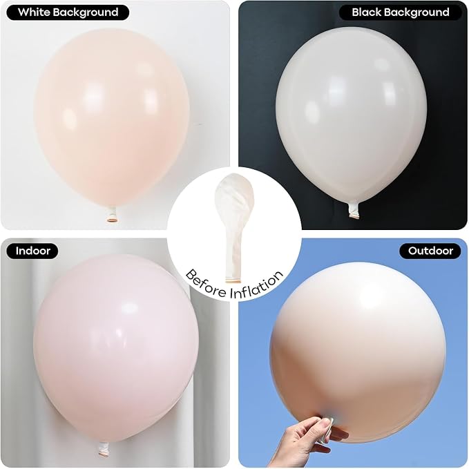 Neutral Balloons Arch Kit, Cream Peach Boho Balloons Garland - Image 3