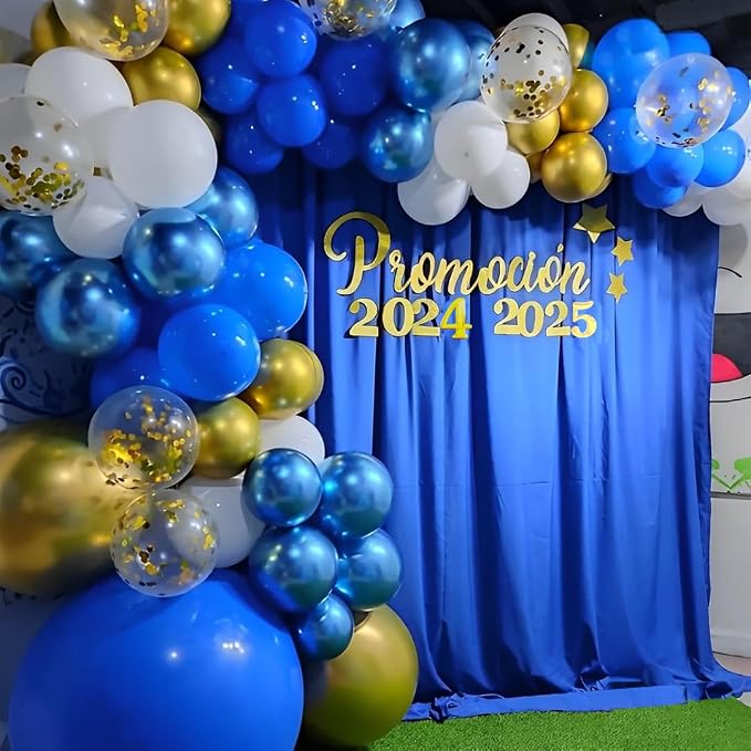 Royal Blue and Gold Balloons - Image 4