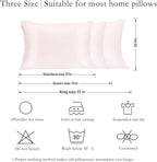 Silk Pillowcase for Hair and Skin 2 Pack 100% Mulberry Silk Bed Pillowcase Hypoallergenic Soft Breathable Both Sides Silk Pillow Case with Hidden Zipper, Pillow Cases (King, Light Pink)