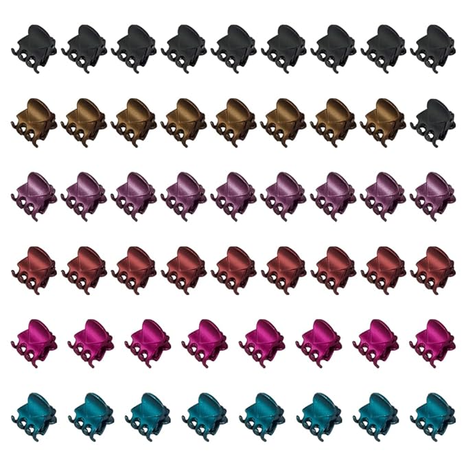 50 PCS Mini Hair Claw Clips， Bangs Strong Grip Multifunction Clamp Clips. (Matte color 2)