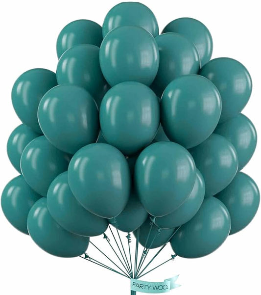 PartyWoo Slate Blue Balloons 50pcs Dusty Blue Boho Neutral Color | 12 Inch by PartyWoo