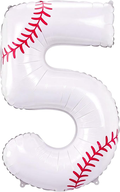 Jenaai Baseball Number 5 Balloons 40 Inch Baseball Theme Birthday Party by Jenaai