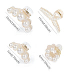Mehayi 4 PCS Large Pearl Hair Claw Clips for Women Girls, Hair Barrette Clamps for Thick Thin Hair, Fashion Hair Accessories Headwear Styling Tools for Party Wedding
