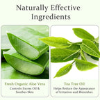 Aloderma Organic Aloe Vera Gel for Skin + Tea Tree Oil, Made within 12 Hours of Harvest, Soothing Pure Aloe Vera Gel for Face, Works Great for Oily Skin, Dry Scalp, Aftershave, Natural Aloe - 10.6 Oz