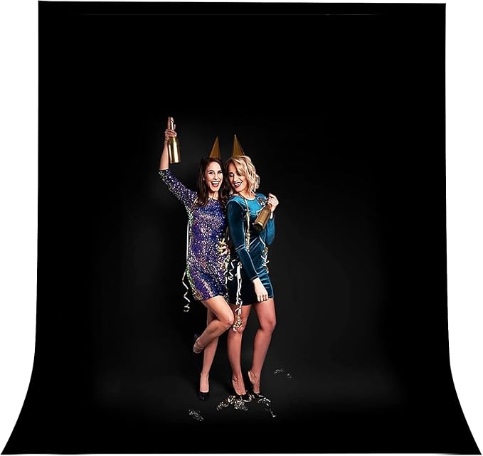 CPLIRIS 10x20ft Black Backdrop for Photography, Dual-Size Dual-Pocket Design by CPLIRIS
